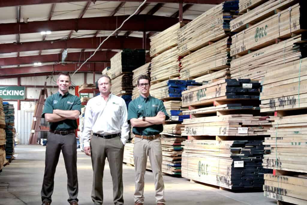 Among the key personnel at Mason’s Mill and Lumber are (from left): Sam Damian, sales manager, Eric Boer, vice president and Mason Spellings, general manager.