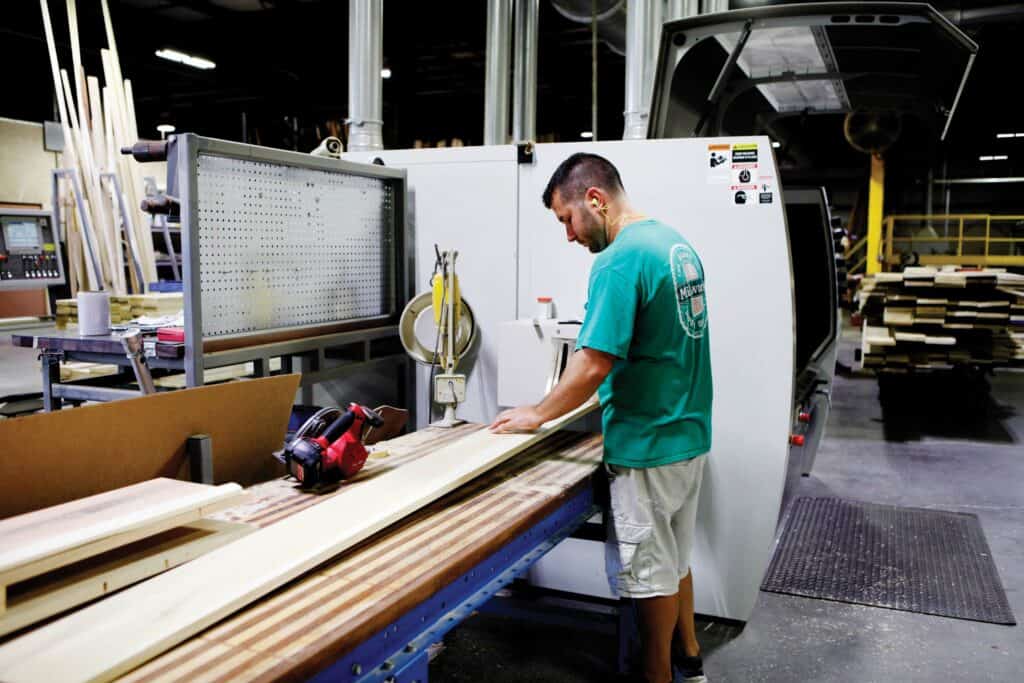 Production Manager Ben Williams is pictured at work in Millwork 360’s plant.