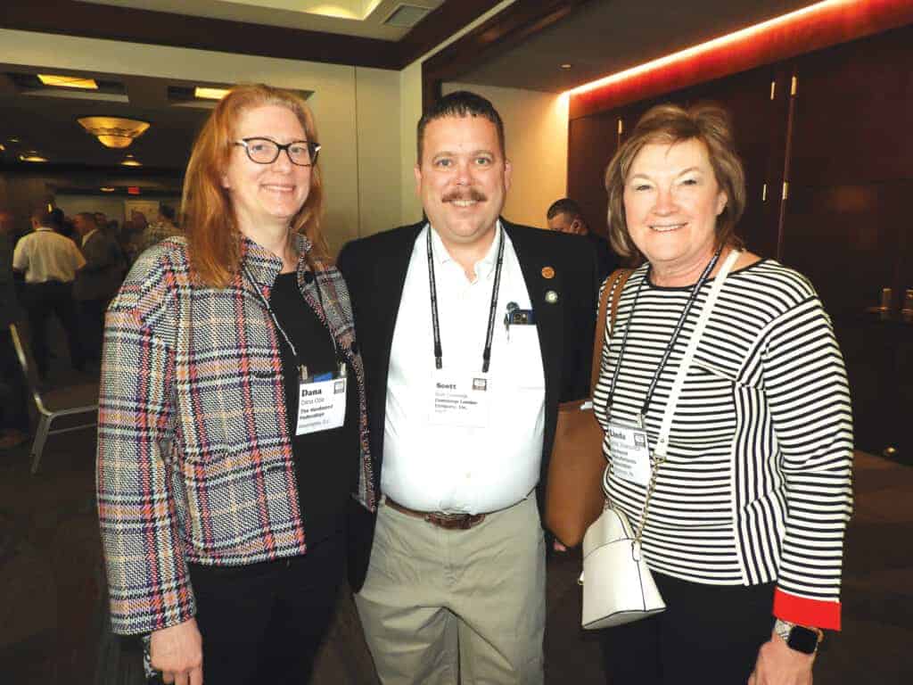 Dana Lee Cole, The Hardwood Federation, Washington, DC; Scott Cummings, Cummings Lumber Co. Inc., Troy, PA; and Linda Jovanovich, Hardwood Manufacturers Association, Pittsburgh, PA