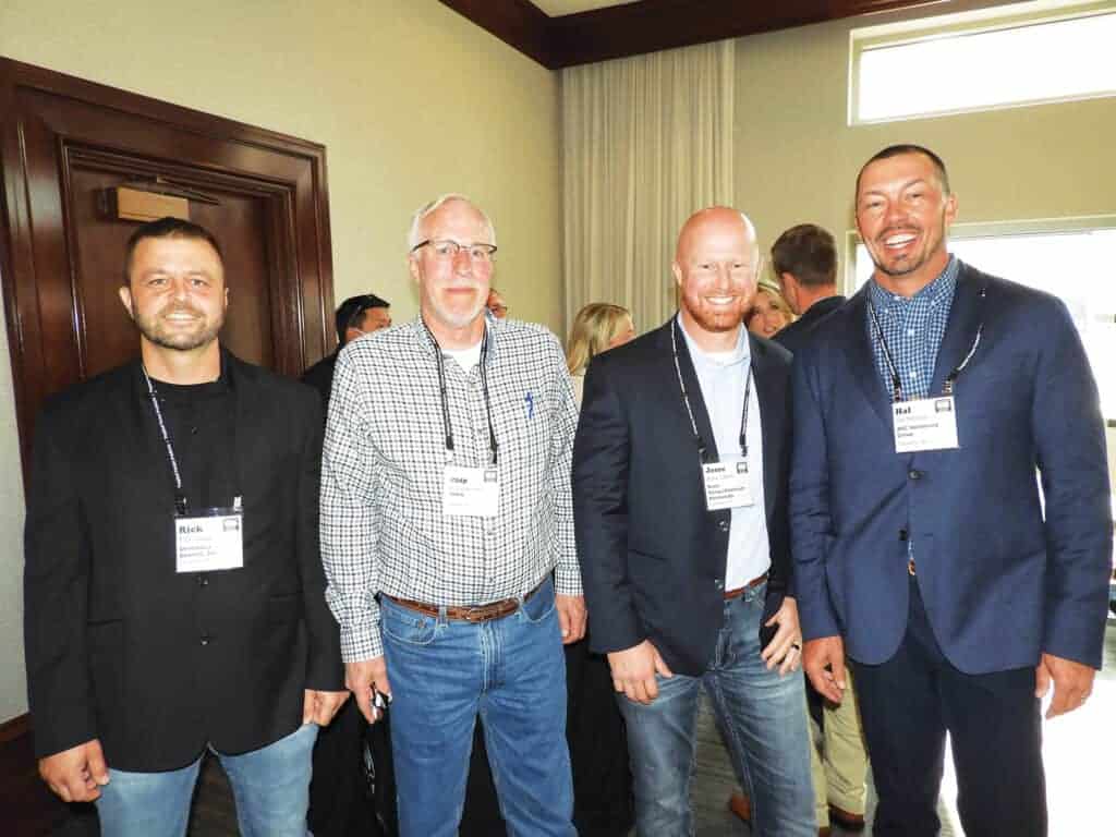 Rick Wagar, Devereaux Sawmill Inc., Pewamo, MI; Chip Underwood, Thompson Appalachian Hardwoods, Huntland, TN; Jesse LaSon, The Rossi Group/Emporium Hardwoods Inc., Cromwell, CT; and Hal Mitchell, AHC Hardwood Group, Mableton, GA