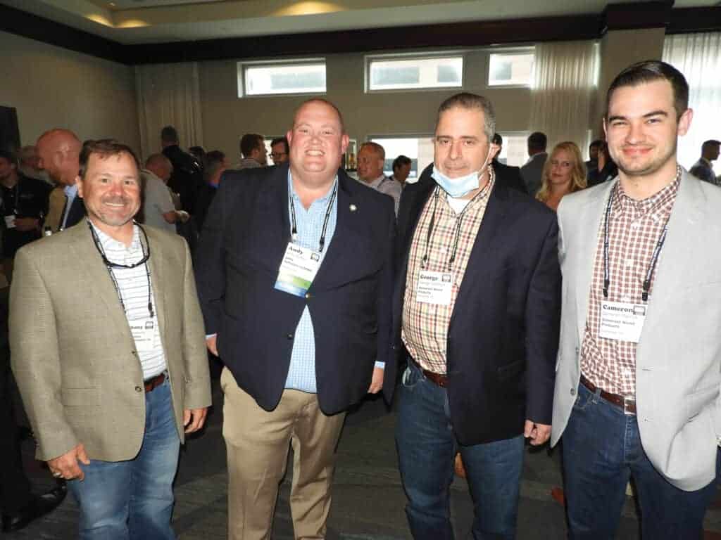 Anthony Hammond, Roy Anderson Lumber Co. Inc., Thompkinsville, KY; Andy Nuffer, DMSi Software/TallyExpress/eLIMBS LLC, High Point, NC; and George Crawford and Cameron Merrick, Somerset Wood Products, Somerset, KY