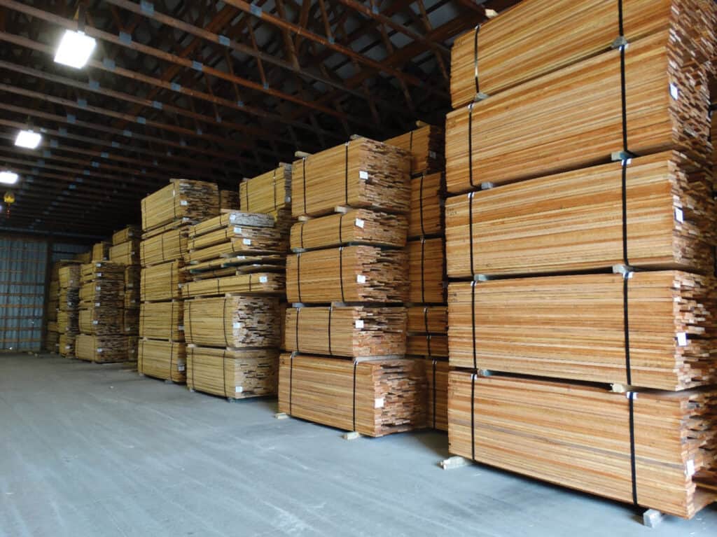 Over one million board feet of kiln dried lumber is stored in Abenaki’s insulated dry storage buildings.