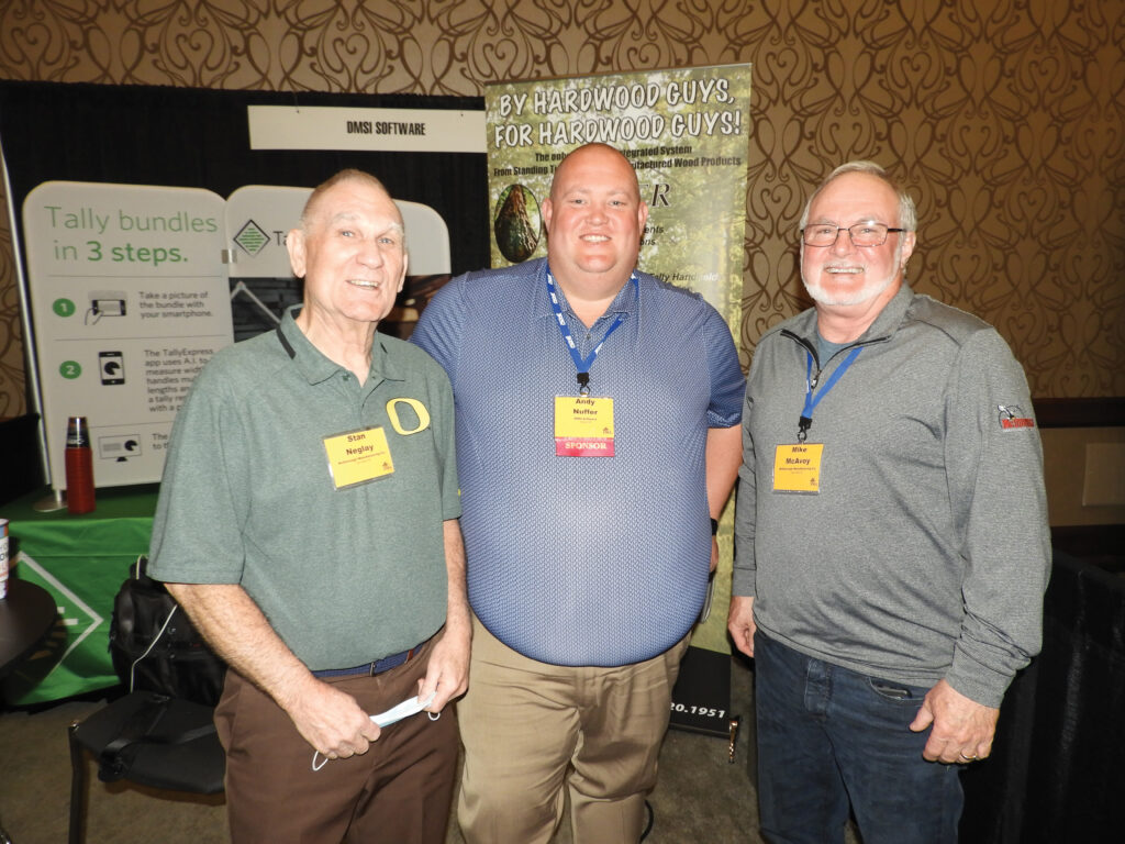 Stan Neglay, Maxi Mill Inc., Albany, OR; Andy Nuffer, DMSi Software/TallyExpress/eLIMBS, Winston-Salem, NC; and Mike McAvoy, McDonough Manufacturing Co., Eau Claire, WI