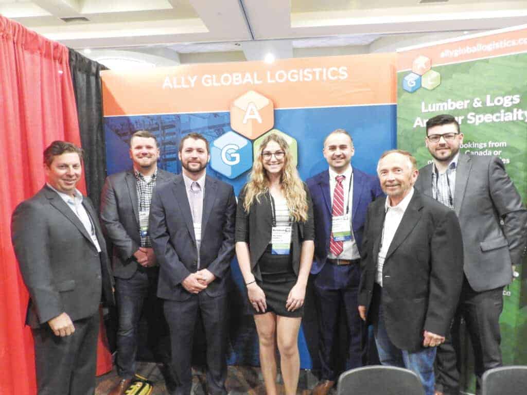 Kelly Hostetter, Robinson Lumber Company, New Orleans, LA; Jeff Dougherty, Ally Global Logistics LLC, Jacksonville, FL; Nicholas Roeser, Hartzell Hardwoods Inc., Dayton, OH; Kristiana Lorgeree and Stephen A. Zambo, Ally Global Logistics LLC, Weymouth, MA; Peter Solberg, Component Solutions LLC, Menominee, MI; and Michael Brandano, Ally Global Logistics LLC, Weymouth, MA