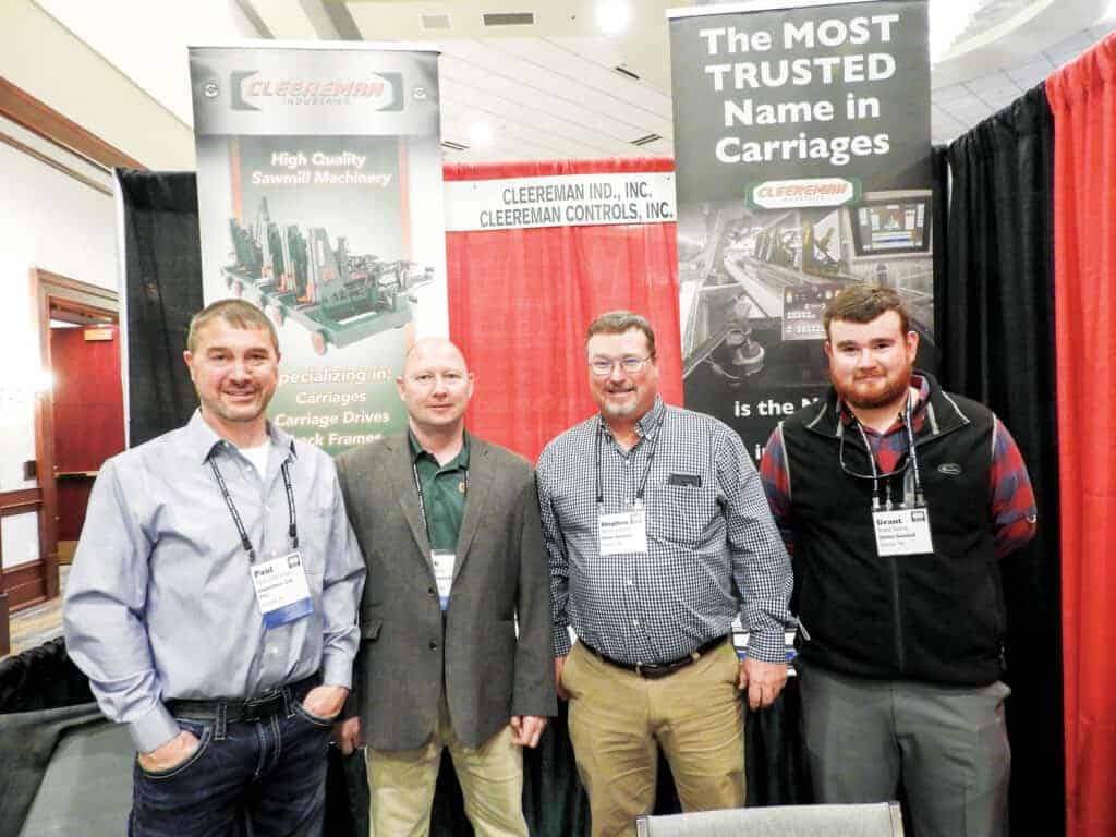 Paul Cleereman and Rob Kittle, Cleereman Industries Inc., Newald, WI; and Stephen Dorris and Grant Dorris, Volner Sawmill Inc., Parsons, TN