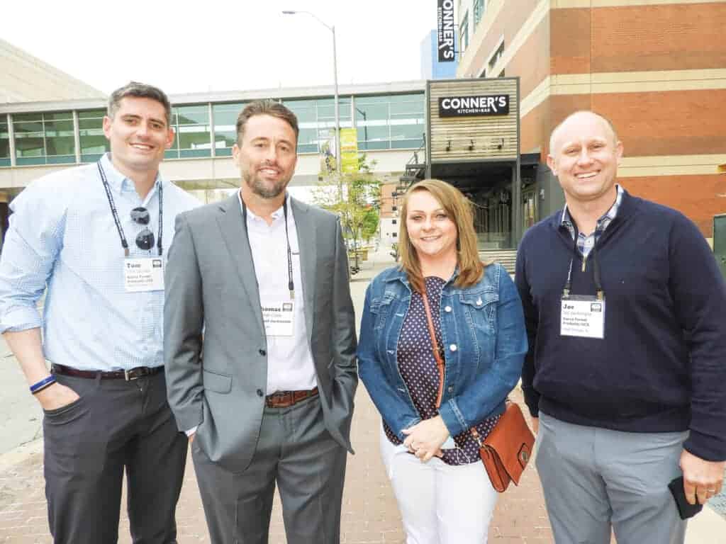 Tom Jackson, Sierra Forest Products/UCS, West Chicago, IL; Tom Coble, Hartzell Hardwoods Inc., Piqua, OH; Kellee Griffith, Cardin Forest Products LLC, South Pittsburg, TN; and Joe Ventimiglia, Sierra Forest Products/UCS