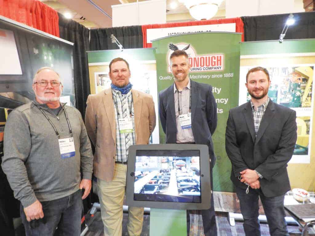 Mike McAvoy, McDonough Mfg. Co., Eau Claire, WI; Mark Jones, Allegheny Wood Products Inc., Petersburg, WV; and Matt Tietz and Matt Frazier, McDonough Mfg. Co.