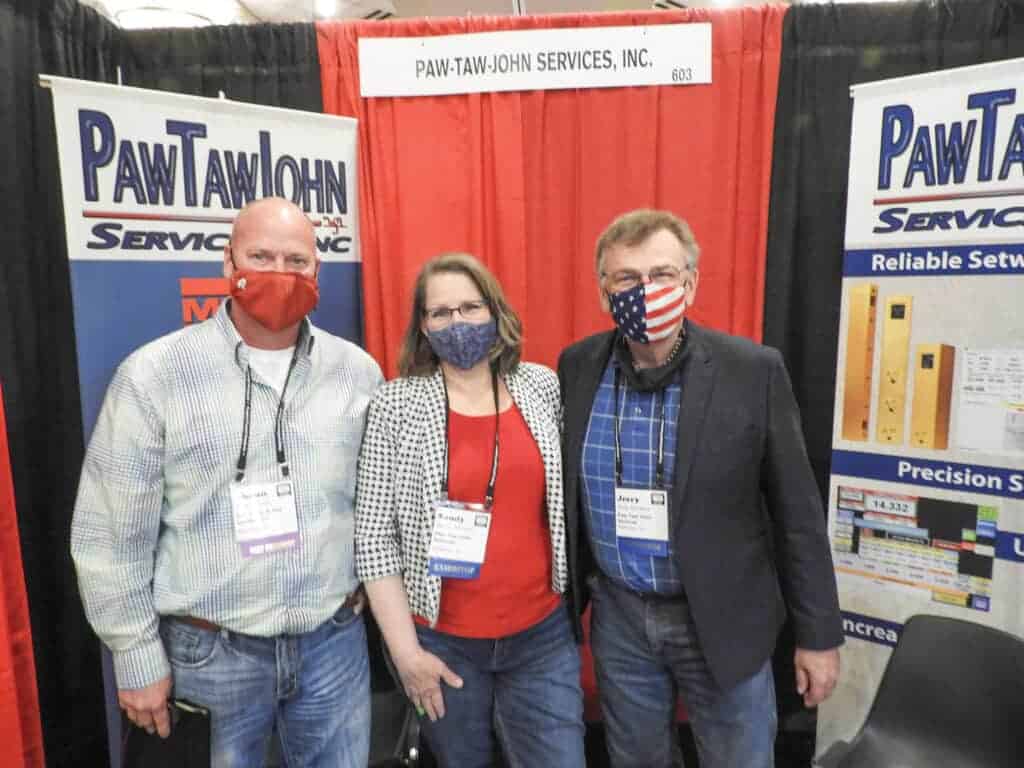 Shaun Cook, C.C. Cook & Son Lumber Co. Inc., Reelsville, IN; and Sandy and Jerry Johnson, Paw Taw John Services Inc., Rathdrum, ID