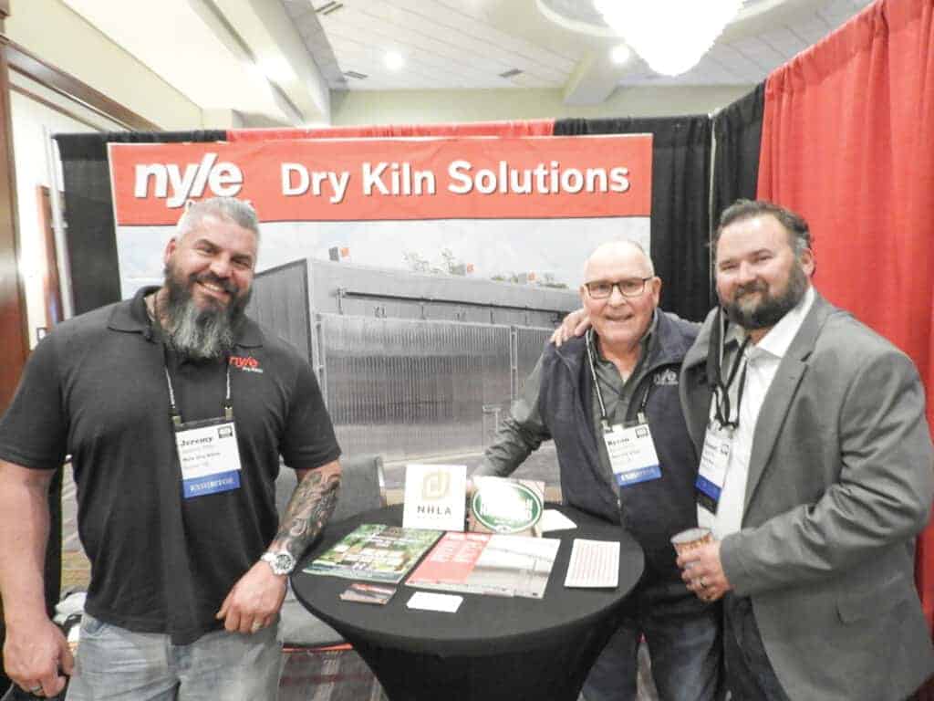 Jeremy Pitts and Byron Chute, Nyle Systems LLC, Brewer, ME; and Russell Fite, Wood-Mizer LLC, Indianapolis, IN