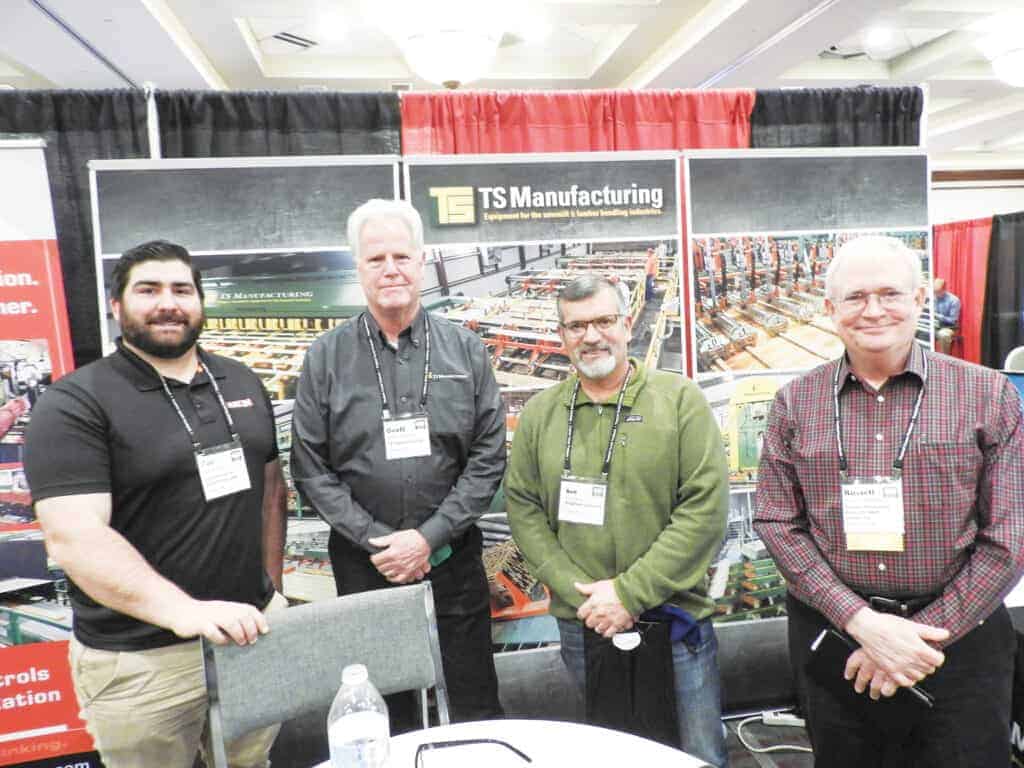 Joe Korac, Automation & Electronics USA LLC, Arden, NC; Geoff Gannon, TS Manufacturing, Lindsay, ON; Bob Shields, Bingaman & Son Lumber Inc., St. Marys, PA; and Russell Shamblen, Premier Hardwood Products/B&B Lumber Co. Inc., Jamesville, NY