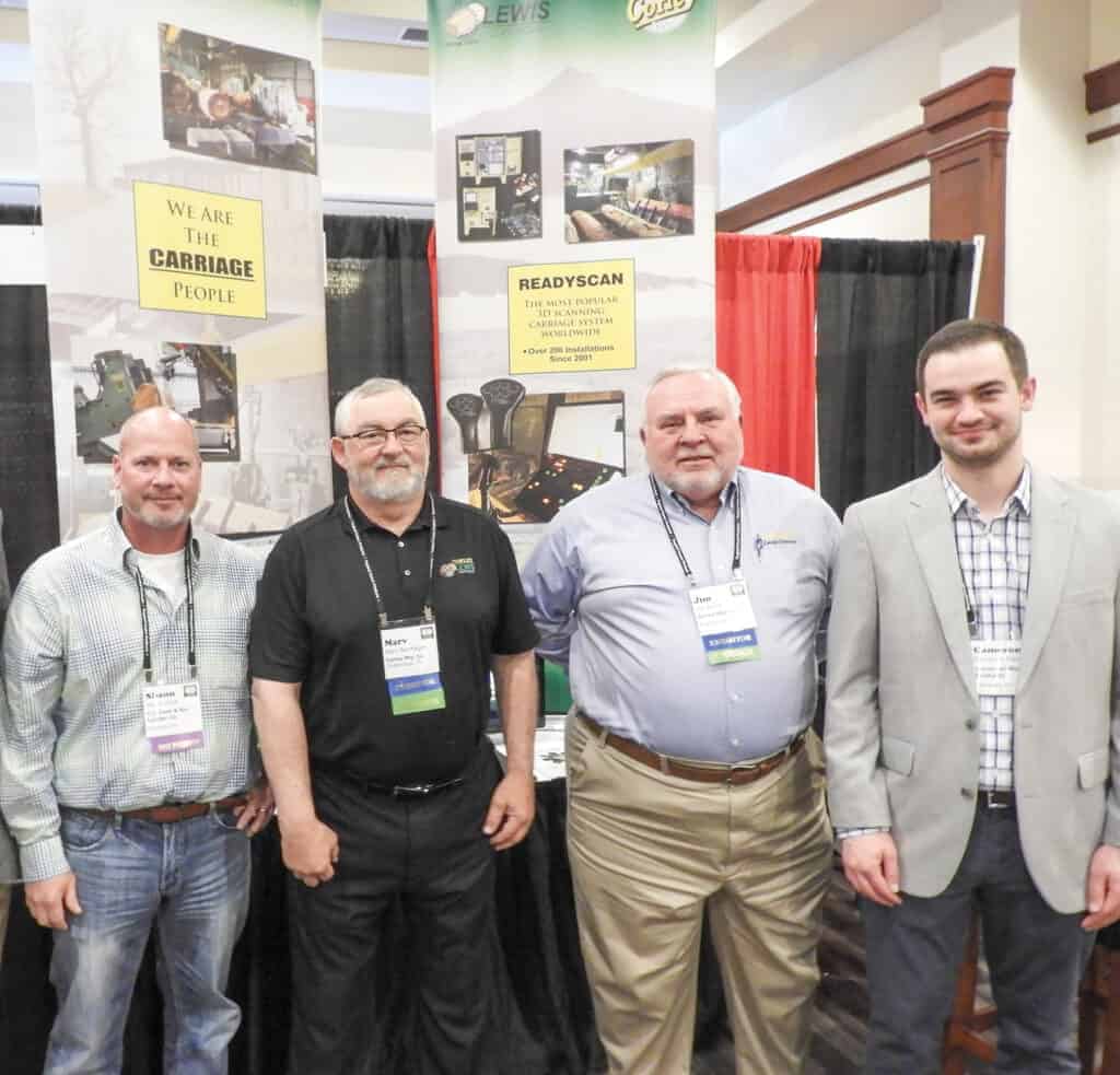 Shaun Cook, C.C. Cook & Son Lumber Co. Inc., Reelsville, IN; Marv Bernhagen, Lewis Controls Inc./Corley Mfg. Co., Chattanooga, TN; Jim Burris, Corley Mfg. Co.; and Cameron Merrick, Somerset Wood Products, Somerset, KY