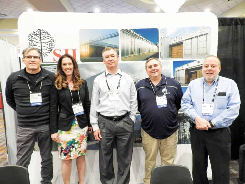 Jim Higgins, SII Dry Kilns, Lexington, NC; Amy Coyner, eLIMBS, Belpre, OH; Matt Begley, BPM Lumber LLC, London, KY; Brian Turlington, SII Dry Kilns, Lexington, NC; and Bob Pope, SII Dry Kilns, Montpelier, VT