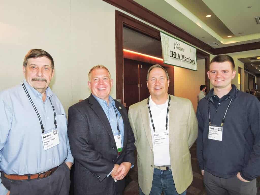 Bruce Horner, Abenaki Timber Corp., Kingston, NH; Bob Miller, Frank Miller Lumber Inc., Union City, IN; and Eric Porter and Parker Dukas, Abenaki Timber Corp.