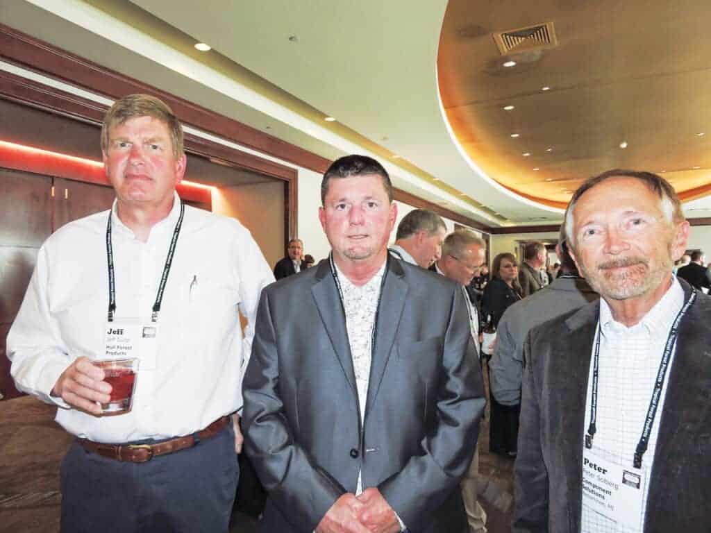 Jeff Durst, Hull Forest Products, Madison, IN; Jay Reese, Penn-Sylvan International, Spartansburg, PA; and Peter Solberg, Component Solutions LLC, Menominee, MI