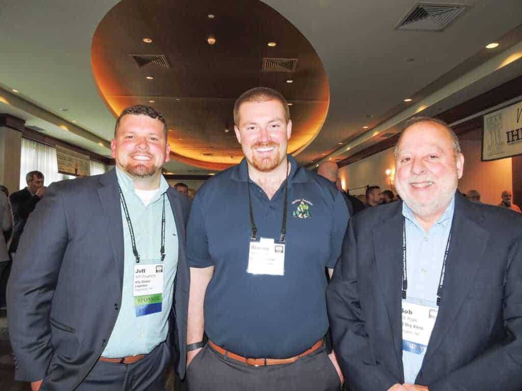 Jeff Dougherty, Ally Global Logistics LLC, Jacksonville, FL; Simon Ince, Walker Lumber Co. Inc., Woodland, PA; and Bob Pope, SII Dry Kilns, Montpelier, VT