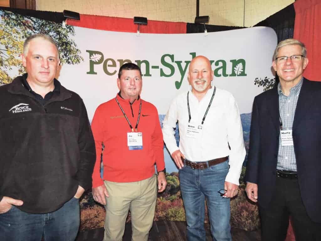 Brent Rheinhardt, Boyce Highlands Inc., Concord, NH; Jay Reese, Penn-Sylvan International, Spartansburg, PA; Brien Murphy, Boyce Highlands Inc.; and Marty James, Penn-Sylvan International