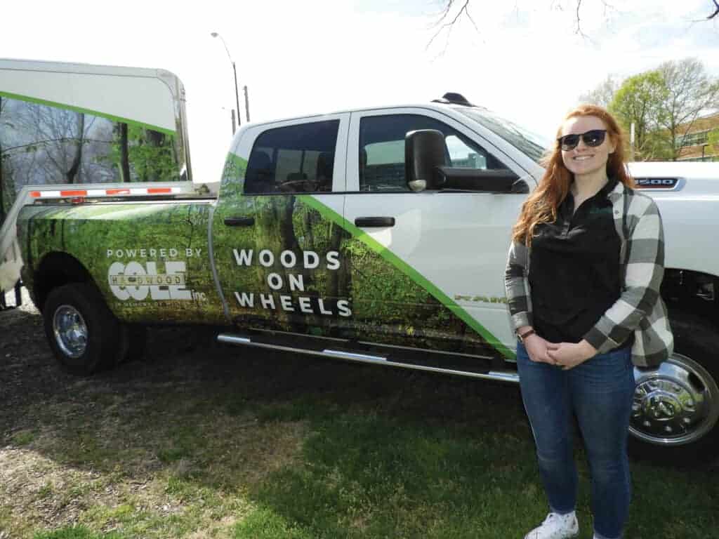 Operator Sara High of the Indiana DNR attends all of the Woods on Wheels events.