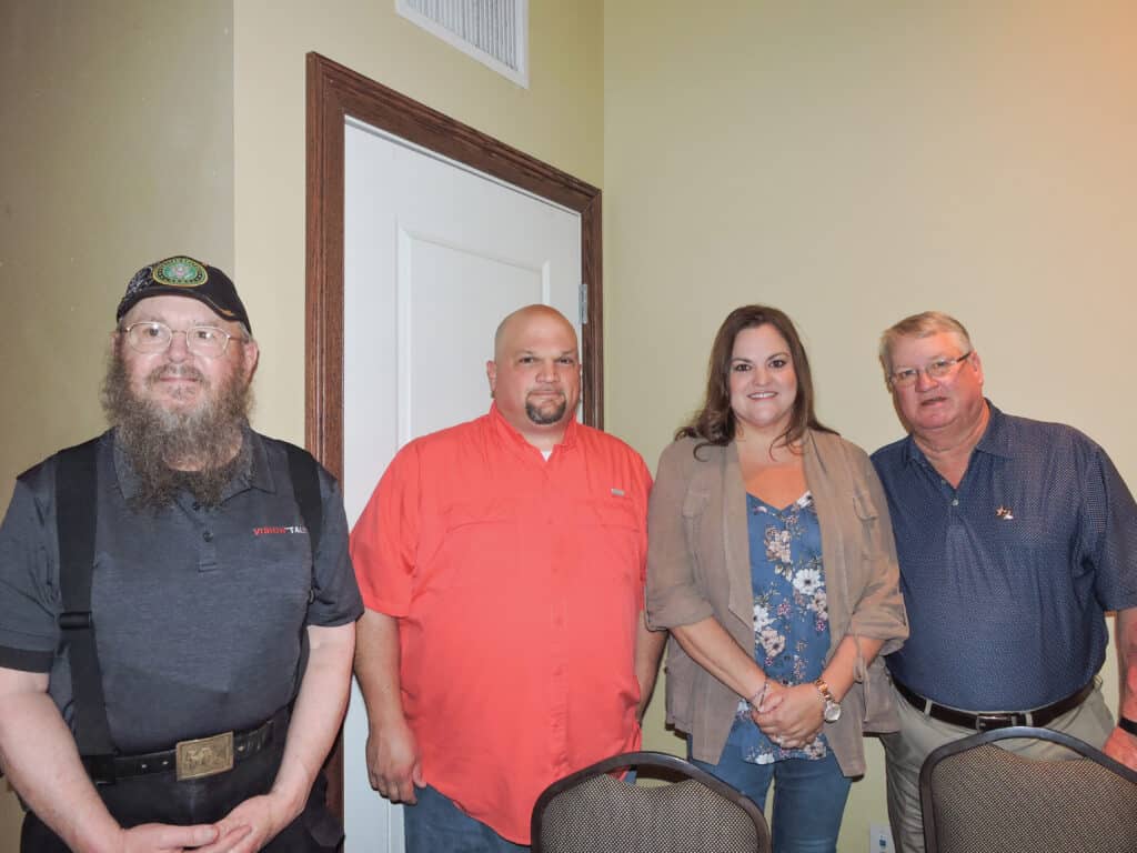 Duncan Ferguson, Sawmill MD, Crestview, FL; Steve Galloway, AHF Products LLC, Warren, AR; and Robyn Birdsong and Grady Humphries, Kitchens Lumber Co., Utica, MS