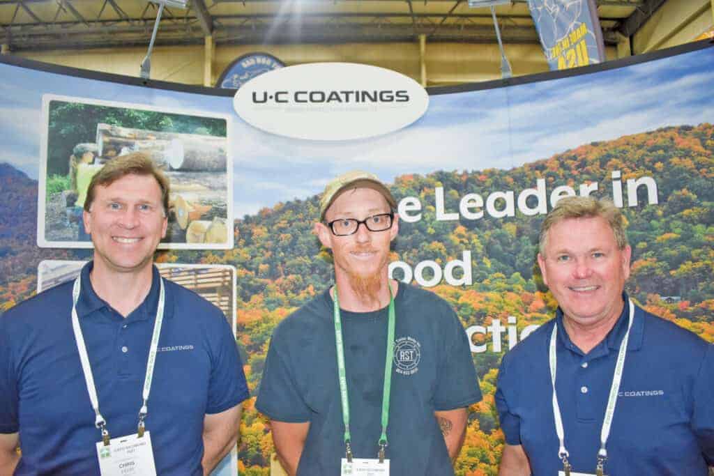 Chris Fehr, U-C Coatings LLC, Buffalo, NY; Ryan Penner, RST Timber Works Inc., Gloucester, VA; and Dave Sondel, U-C Coatings LLC