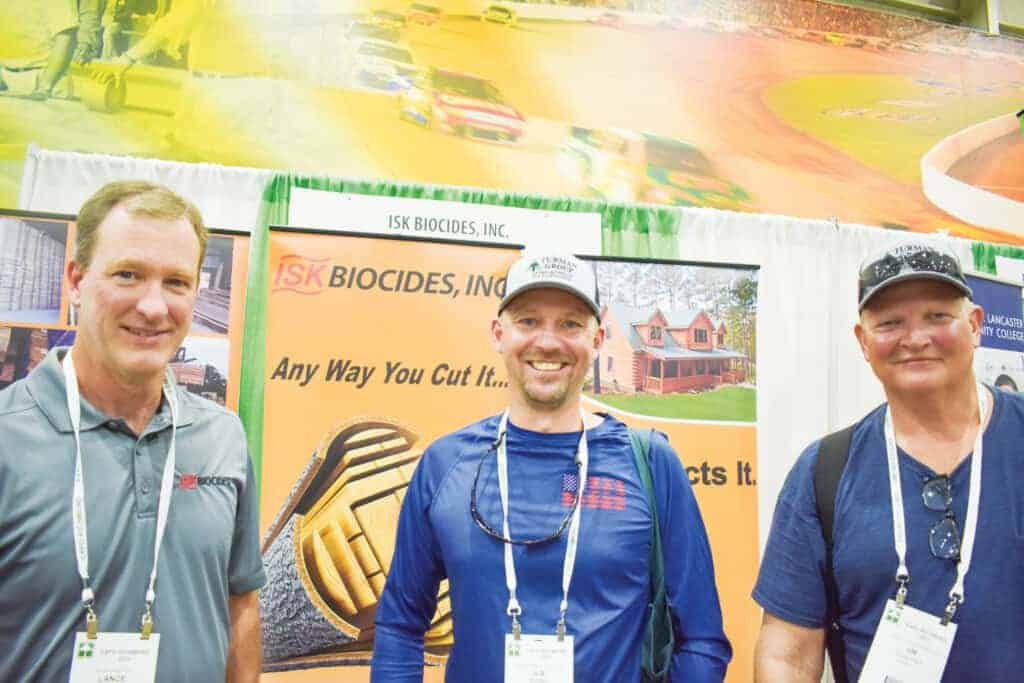 Lance Johnson, ISK Biocides Inc., Memphis, TN; and Joshua Bond and Jim Dobyns, Turman Forest Products Inc., Bedford, VA