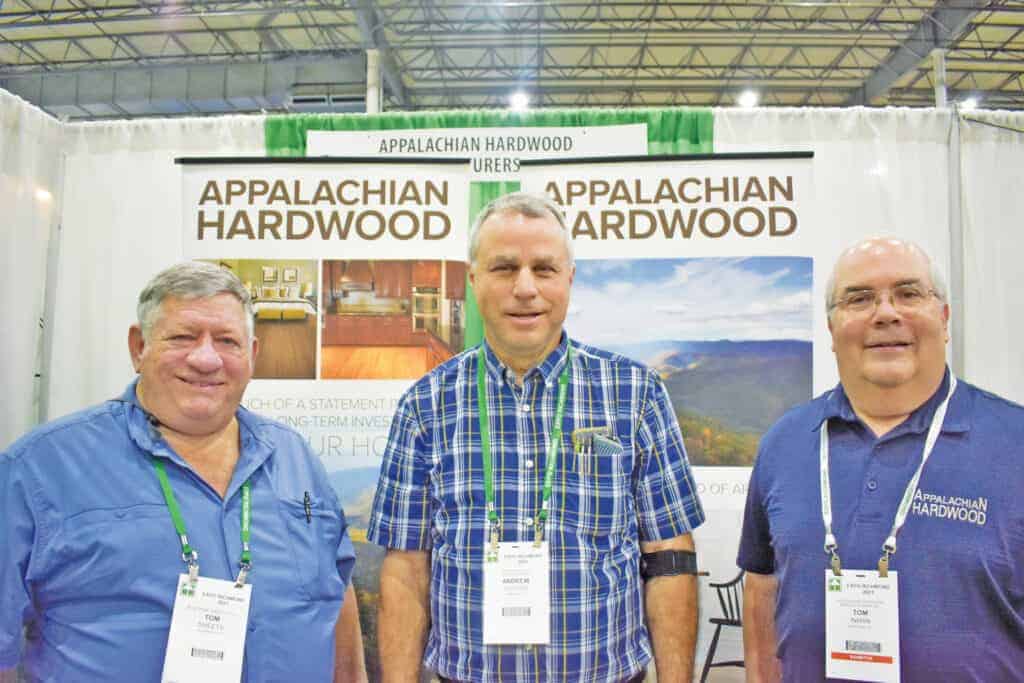 Tom Sheets, Blue Ridge Lumber Co. LLC, Fishersville, VA; Andrew Clough, Woodworking Mill, Mineral, VA; and Tom Inman, Appalachian Hardwood Manufacturers Inc., High Point, NC