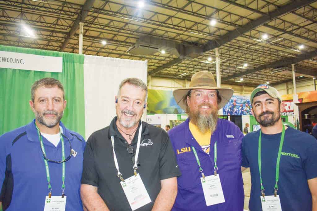 Blaine Bergeron, Southern Packaging Inc., Port Allen, LA; Bill Hendrix, Brewco Inc., Central City, KY; and Sean Sullivan and Blake Bergeron, Southern Packaging Inc.