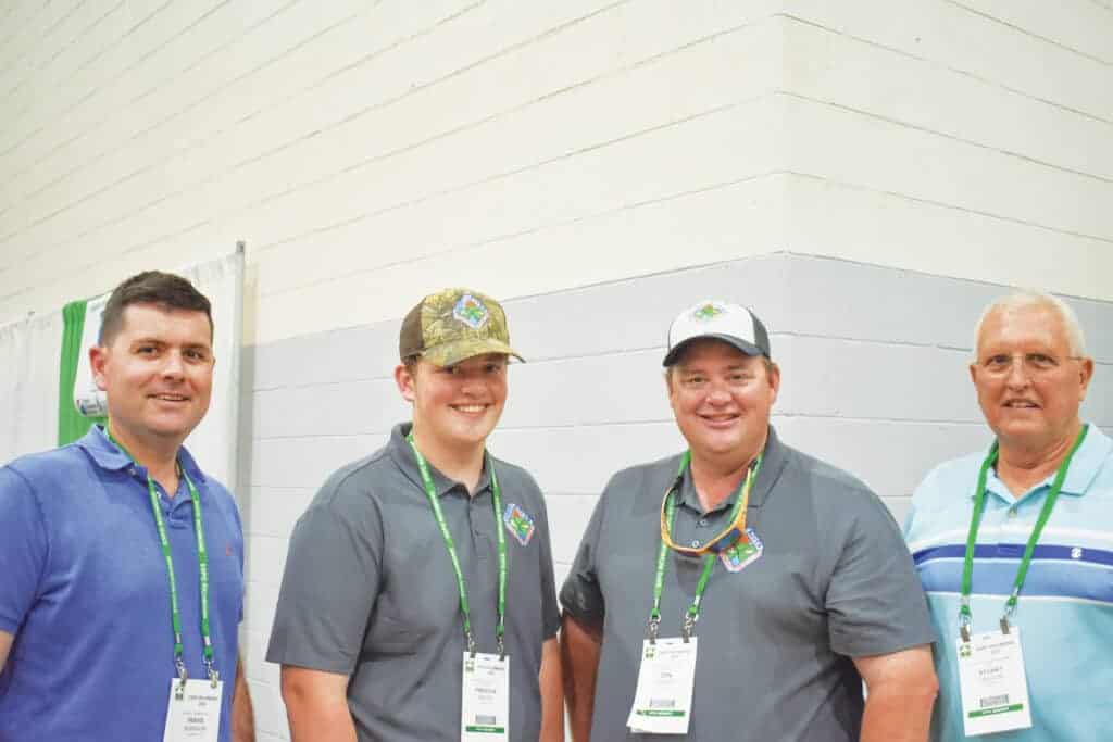 Travis Robinson, Morgan Lumber Sales Inc., Creedmoor, NC; Preston Bright and Don Bright, Meherrin River Forest Products Co., Alberta, VA; and Stuart Deacon, W.R. Deacon & Sons Timber Inc., Lexington, VA