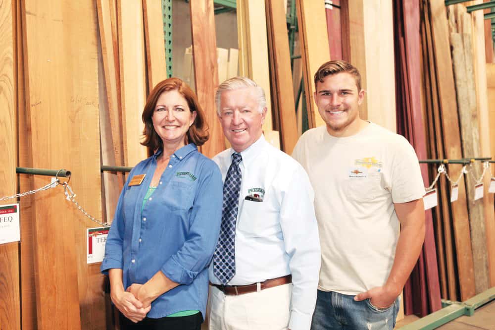 Darlene Peterman, Pete Peterman, who founded the company in 1979, and Bret Peterman stand ready to help customers choose from a diverse selection of Hardwoods. They include: Alder, Ash, Basswood, White, Red and Natural Birch, Cherry, Hickory, Hard and Soft Maple, Red and White Oak, Poplar and Walnut (4/4 through 16/4, FAS and No. 1C).