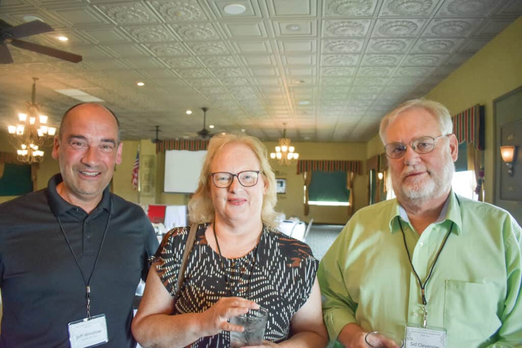 Jeff Winslow, Nydree Flooring, Clearfield, PA; Sharon Clevenger, U.S. Lumber Group LLC, Youngstown, OH; and Sid Clevenger, Retired, Youngstown, OH