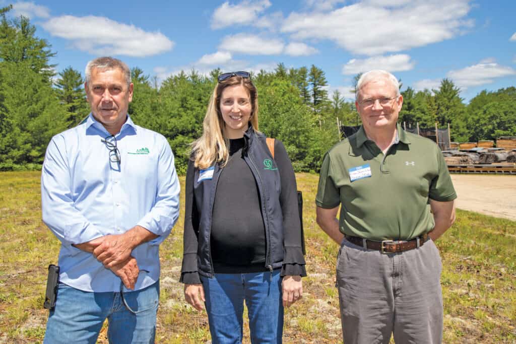 Marco Carrier, HHP, Inc., Henniker, NH; Chantal Callahan, Kennebec Lumber Co., Solon, ME; and Russell Shamblen, Premier Hardwood Products, Syracuse, NY