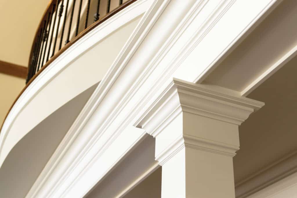 Custom painted Poplar mouldings and trim add elegance to a home.