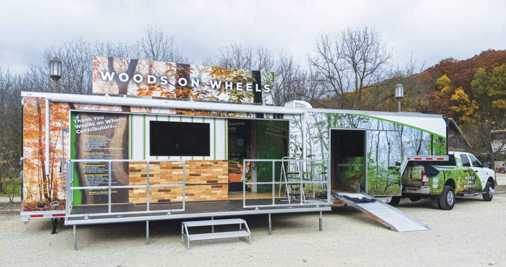 The Woods on Wheels mobile education classroom started its engine in April of 2021, and has barely stopped moving since, spreading positive messaging and the truth about woods economic and environmental advantages.