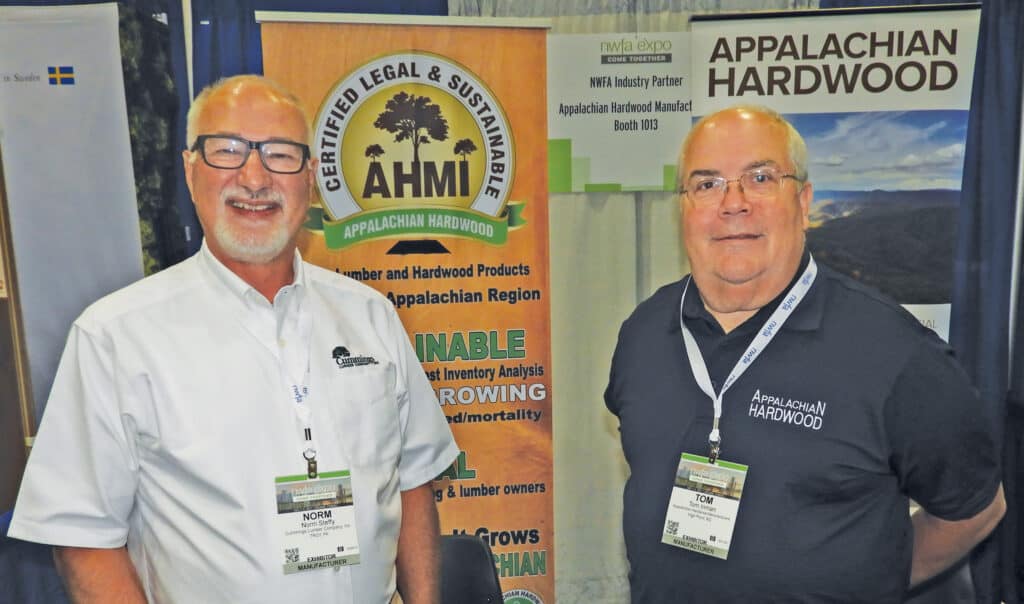Norm Steffy, Cummings Lumber Co. Inc., Troy, PA; and Tom Inman, Appalachian Hardwood Manufacturers Inc., High Point, NC