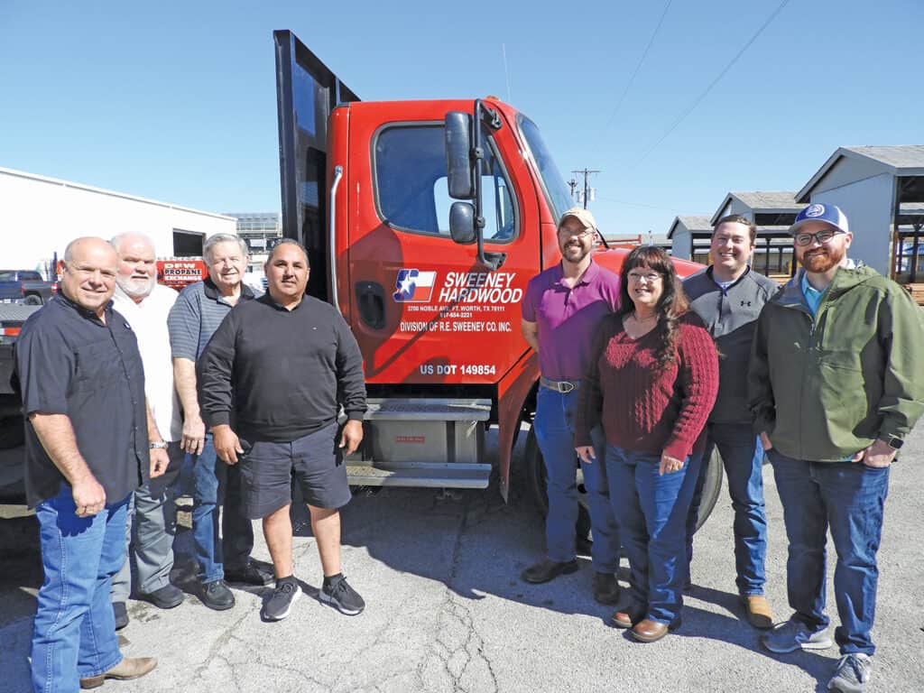 With over 200 years of combined experience, Sweeney’s knowledgeable sales team is devoted to customer service. Pictured left to right: Curt Heinemann, Mark Gilbert, Ronnie Armstrong, Paul Ramirez, Owen Morris, Kim Lively, Taylor Moore and Cameron Sawyer.