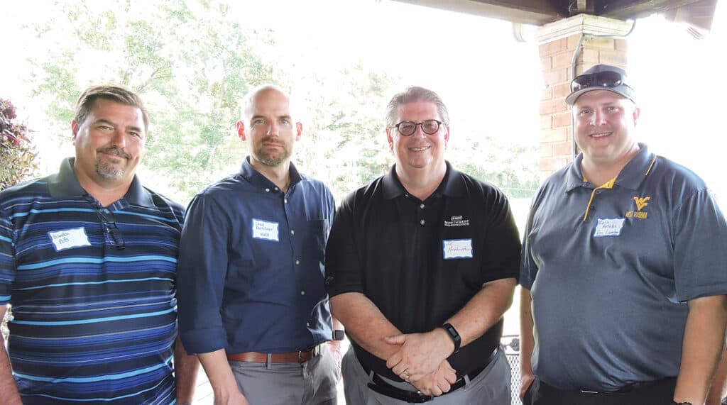 Brandon Potts, Chad Kartchner and Ed Armbruster, Northwest Hardwoods Inc., Beachwood, OH; and Colin Hotalen, Rex Lumber Co., Acton, MA