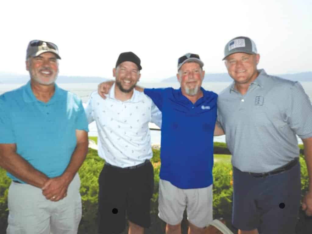 Chuck Beagle, Cedar Products Unlimited, Missoula, MT; Stefan McGuire and Rick Shoemaker, Hampton Lumber, Portland, OR; and Chad Eastin, UFP Industries, Windsor, CO