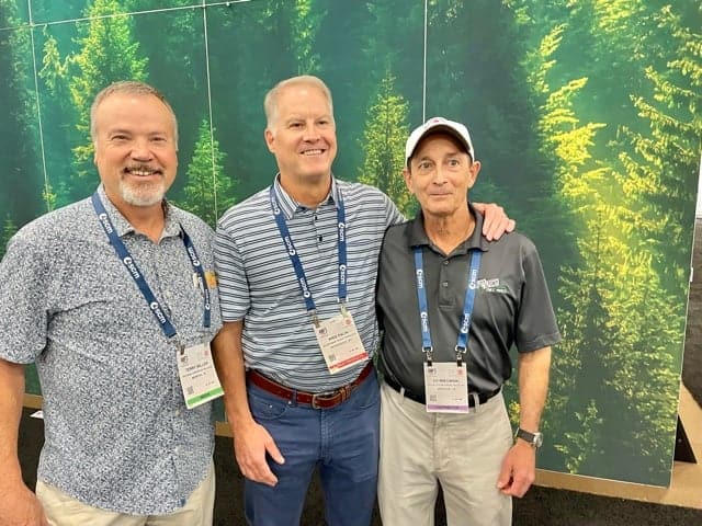 Terry Miller, The Softwood Forest Products Buyer, Memphis, TN; Kris Palin, Allegheny Wood Products Inc., Petersburg, WV; and Ed Mikowski, Mount Storm Forest Products Inc., Windsor, CA