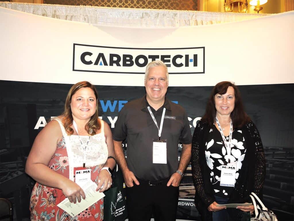 Julie Conner, American Lumber Inc., College Station, TX; Eric Michaud, Carbotech, Sarasota, FL; and Debbie White, Universal Industries Inc., Arbondale, FL