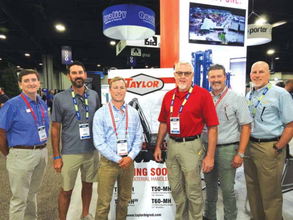 Barry Black, Taylor Machine Works Inc., Louisville, MS; Chris deMilliano, Steely Lumber Co. Inc., Huntsville, TX; Wade Amick, Big Red Inc., Chapin, SC; Patrick Ricks, Mission Forest Products, Corinth, MS; and Robert Taylor and Tim Gerbus, Taylor Machine Works Inc