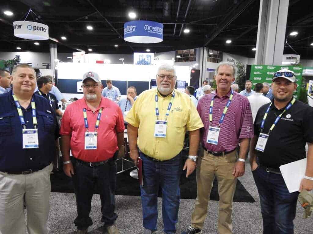 Chad Epperson, United Treating & Distribution LLC, Muscle Shoals, AL; Mitch Stevens and Scotty Noland, Westervelt Lumber Company Inc., Moundville, AL; Mark Richardson, Westervelt Lumber Company Inc., Tuscaloosa, AL; and Casey Epperson, United Treating & Distribution LLC