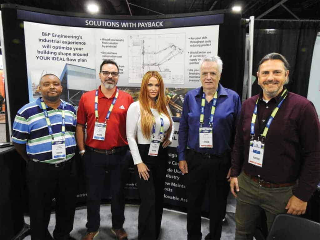 Armond Barnes and Brad Broadstreet, Hoover Treated Wood Products Inc., Thomson, GA; Keli Park, Brunner-Hildebrand Lumber Dry Kiln Co., Nashville, TN; Bernie Pahlke, BEP Engineering Services Ltd., Surrey, BC;and Darren Sperling, Summit Steel Buildings, Surrey, BC