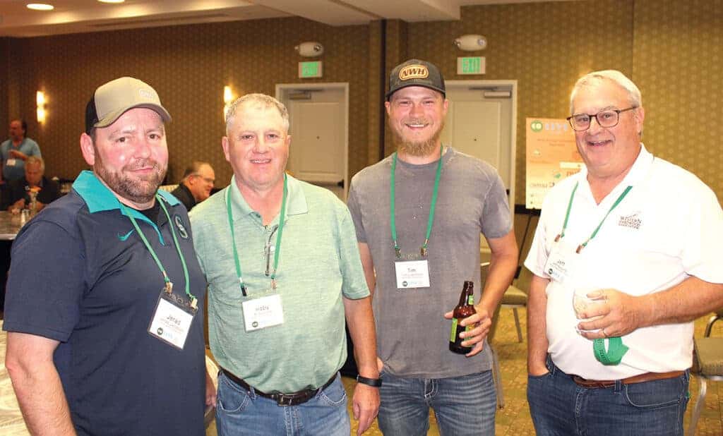 Jerad Jacobson, Northwest Hardwoods Inc., Centralia, WA; Roby Lane, Northwest Hardwoods Inc., Garibaldi, OR; Tim Livermore, Northwest Hardwoods Inc., Tacoma, WA; and Jeff Maguire, Maguire Machinery Group LLC, Aurora, OR