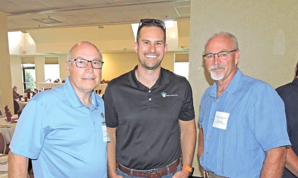 Paul Miller Jr., National Hardwood Magazine, Memphis, TN; Brady Francois, Snowbelt Hardwoods Inc., Hurley, WI; and Jon Siebrase, Granite Valley Forest Products Inc., New London, WI