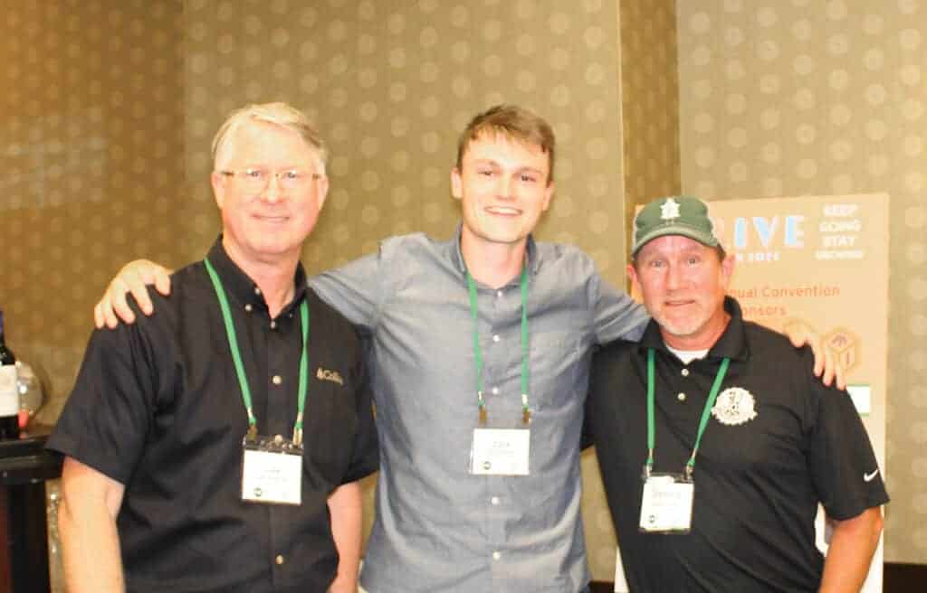 Lee Jimerson, Collins, Wilsonville, OR; Zack Halsey, Patrick Lumber Co., Portland, OR; and Dennis Sanders, Patrick Lumber Co., Philomath, OR