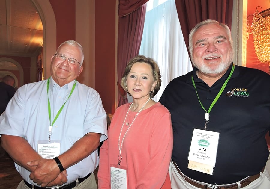 Buddy Downey, Stella-Jones Corp., Pittsburgh, PA; and Donna and Jim Burris, Corley Manufacturing Co., Chattanooga, TN