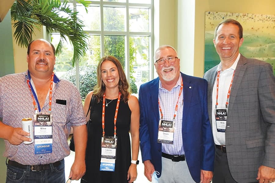 Mike and Laura Penner, Breeze Dried Inc./Townsend Lumber Inc., Tillsonburg, ON; Dean Miller, AHC Hardwood Group, Mableton, GA; and Kris Long, AHC Hardwood Group, Huntersville, NC