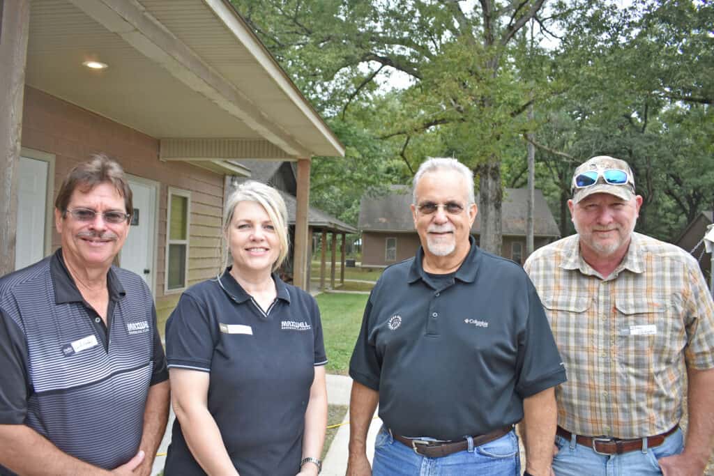 David Engelkes and Rose Mary Cummings, Maxwell Hardwood Flooring Inc., Monticello, AR; Kevin Nolan, Rives & Reynolds Lumber Co. Inc., Louisville, MS; and Stan Morgan, Jones Lumber Co. Inc., Natchez, MS