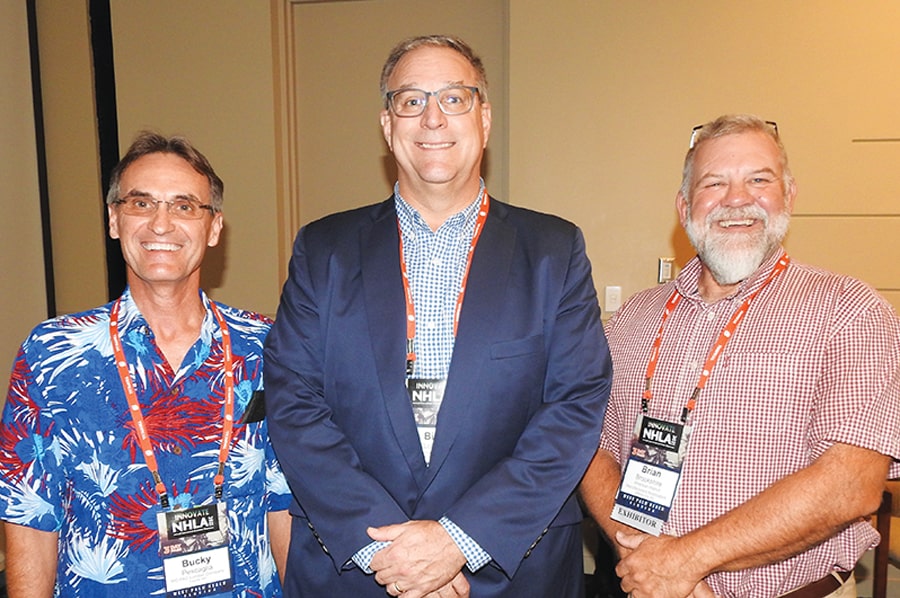 Bucky Pescaglia, MO PAC Lumber Co., Fayette, MO; Bill Long, Midwest Hardwood Corp., Maple Grove, MN; and Brian Brookshire, Executive Director, American Walnut Manufacturers Association, Jefferson City, MO