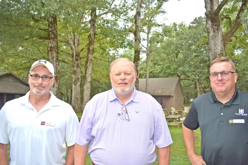 Jerry Hendrix, Ward Timber Ltd., Linden, TX; Brent Stevenson, Arkansas Forest & Paper Council, Little Rock, AR; and Blu Lowery, Ward Timber Ltd.