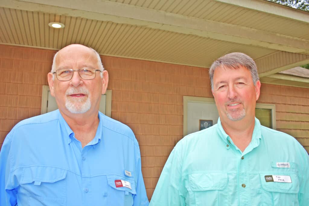 J.R. Johns, Mitco Sales, Memphis, TN; and Tim Polk, Buchanan Hardwood Flooring LLC, Aliceville, AL